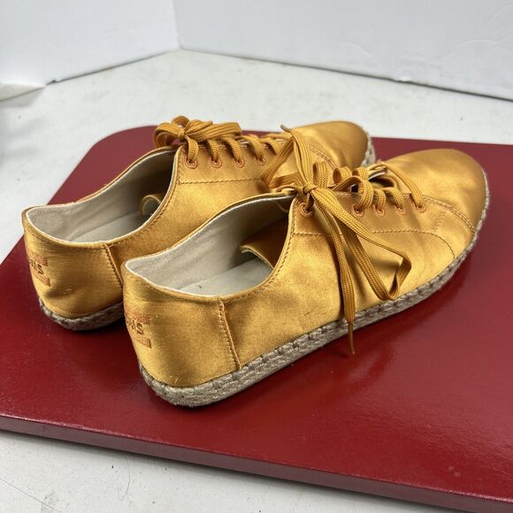 Womens Shoes TOMS Summer Cordones In Metallic Gold Size 7 Lace Up Classy - Picture 4 of 9